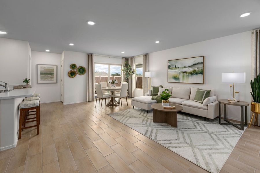 Representative furnished interior of a home built from the 1383 by KB Home in Bella Tierra Reserve, Tucson (Image 4). Representative furnished interior of a home built from the 1383 by KB Home in Bella Tierra Reserve, Tucson (Image 4).