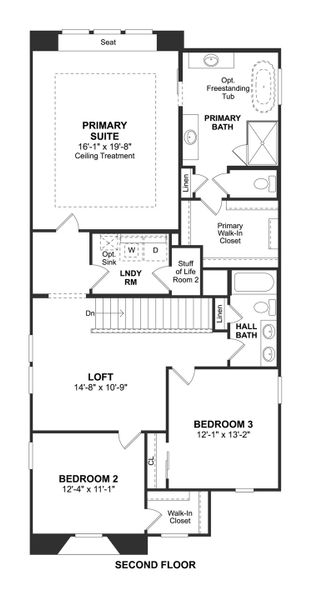 2D floor plan layout for the Avalon by K. Hovnanian® Homes in Sheffield Place, Gilbert, AZ (Image 3).