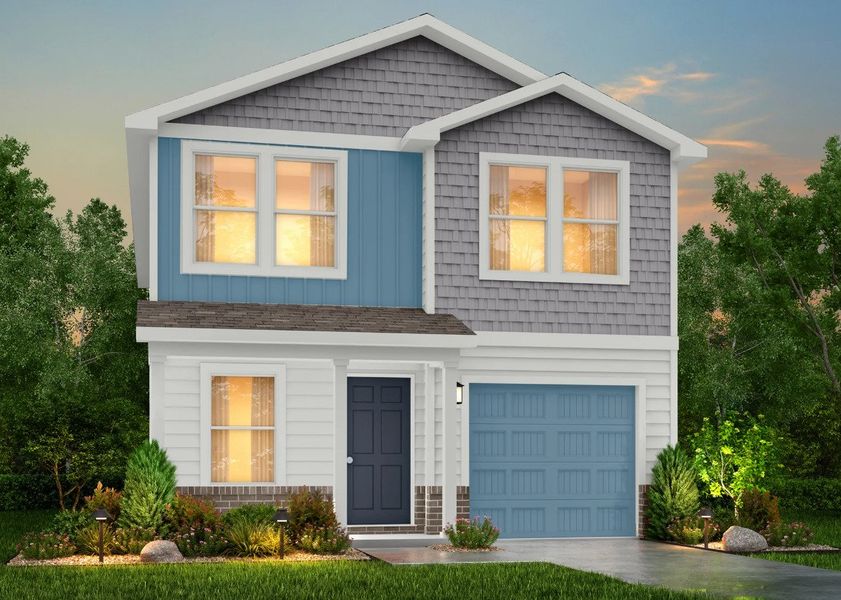 Front exterior of a new home in Waterside at Cedar Creek, Abilene, TX, highlighting curb appeal (Image 1).