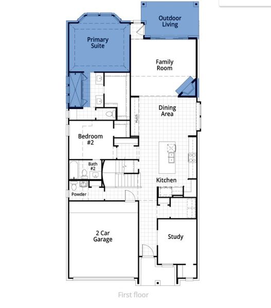 2D floor plan layout of this home in Sandbrock Ranch: 45ft. lots, Aubrey, TX (Image 2). 2D floor plan layout of this home in Sandbrock Ranch: 45ft. lots, Aubrey, TX (Image 2).