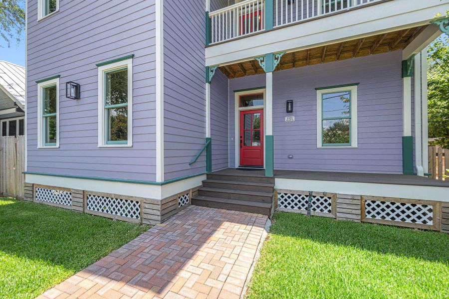 The pavered patio leads to the welcoming front porch, a perfect spot to welcome your guests. The pavered patio leads to the welcoming front porch, a perfect spot to welcome your guests.