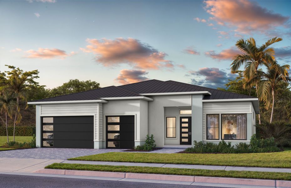 Representative exterior photo of a completed home built from the Regalia by DiVosta in Amara, Lake Worth, FL (Image 11).