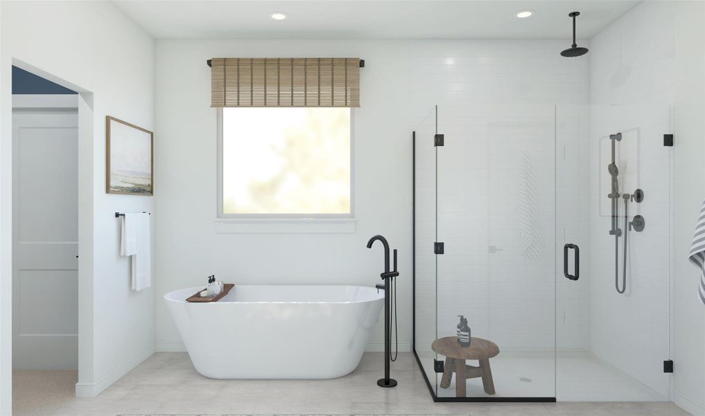 Luxurious primary bath (*Artist rendering used for illustration purposes only.) Luxurious primary bath (*Artist rendering used for illustration purposes only.)