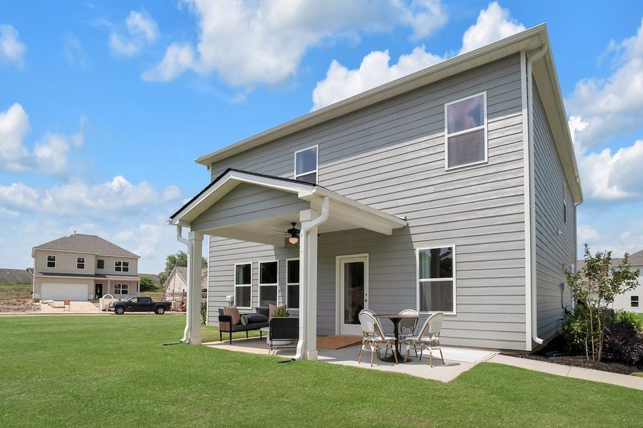 Front exterior of a new home in Hampshire Hills, Columbia, TN, highlighting curb appeal (Image 2).