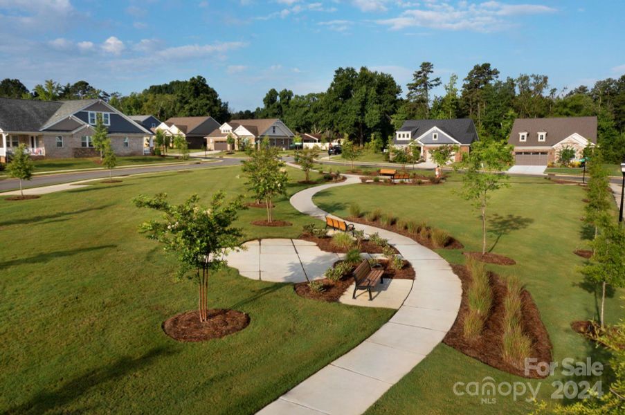 Aerial of Amenities Area-Pickle Ball, Bocce Ball & Horseshoe Pits