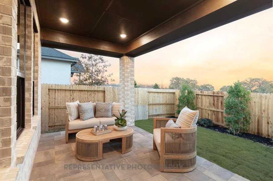 Exterior details and patio area of a home in Treeline, Justin (Image 20).