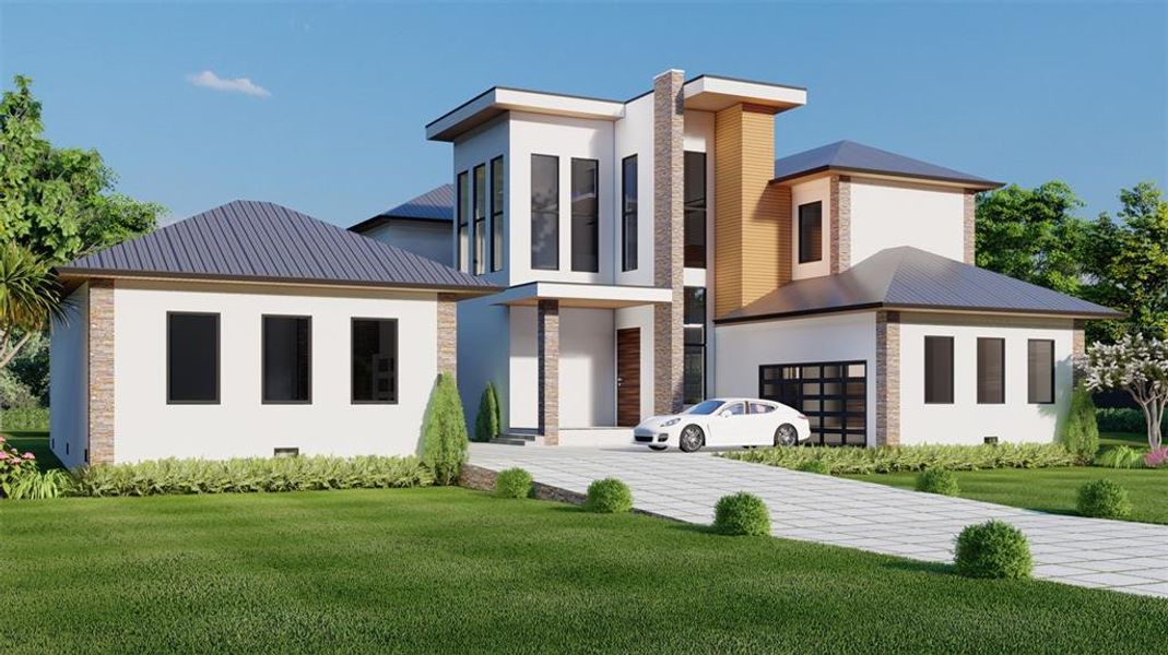 Front exterior of a new home in , Sarasota, FL, highlighting curb appeal (Image 2). Front exterior of a new home in , Sarasota, FL, highlighting curb appeal (Image 2).