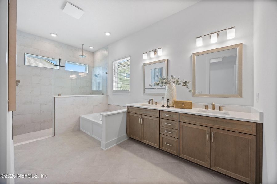 Furnished interior view inside a new home in Oak Grove at SilverLeaf 60’, St. Augustine (Image 7).