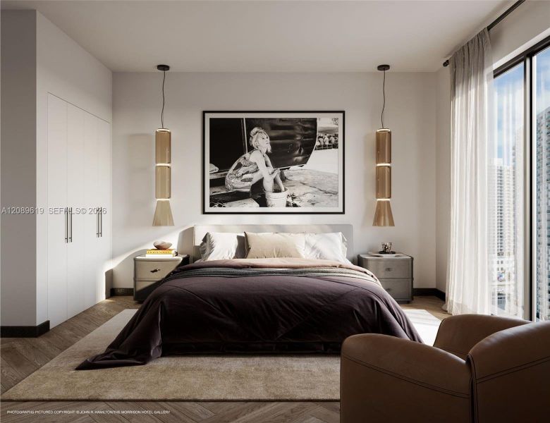 Furnished interior view inside a new home in , Miami (Image 6).