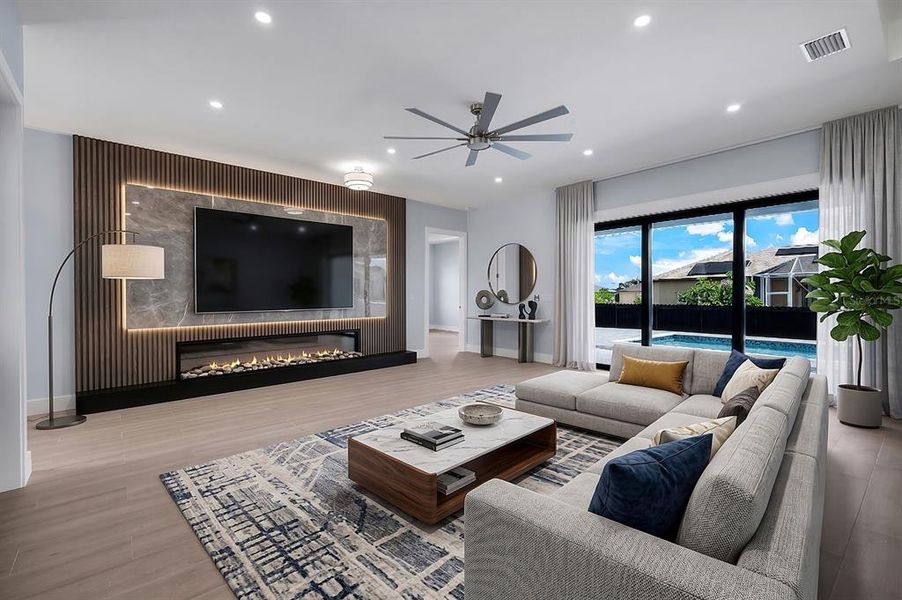 Furnished interior view inside a new home in , Port Charlotte (Image 16). Furnished interior view inside a new home in , Port Charlotte (Image 16).