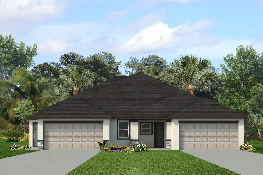 Representative exterior photo of a completed home built from the Pacific by Park Square Residential in Leela Reserve, Tavares, FL (Image 2). Representative exterior photo of a completed home built from the Pacific by Park Square Residential in Leela Reserve, Tavares, FL (Image 2).