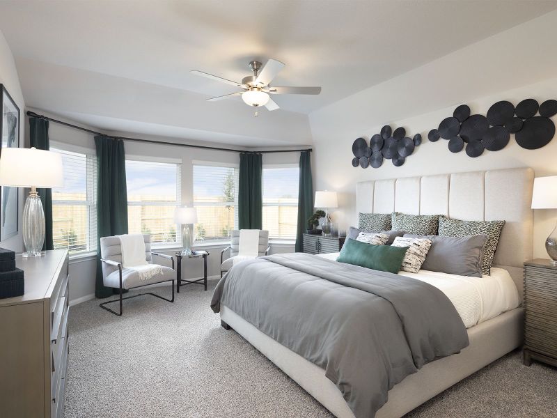 Furnished interior view inside a new home in Massey Oaks - Premier Series, Pearland (Image 3). Furnished interior view inside a new home in Massey Oaks - Premier Series, Pearland (Image 3).