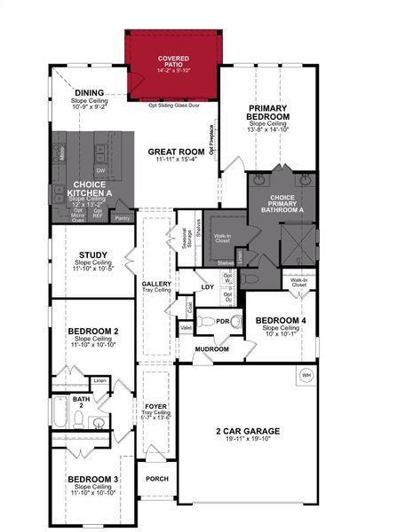 2D floor plan layout of this home in Veranda: Premier, San Antonio, TX (Image 1).