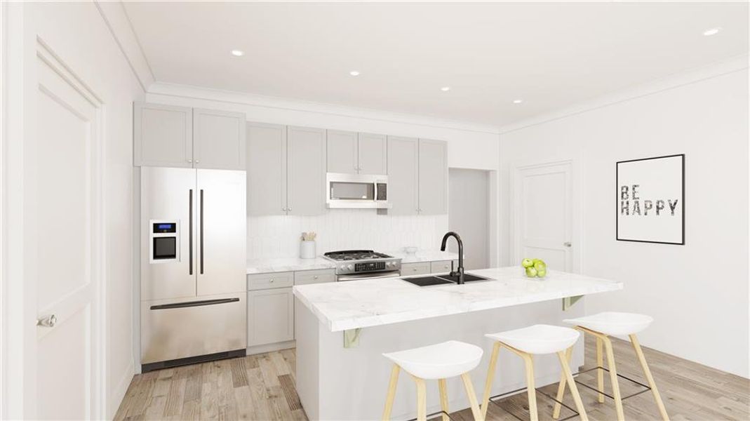 Furnished interior view inside a new home in , Atlanta (Image 3).