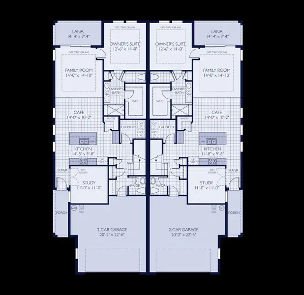 2D floor plan layout for the Jewel by William Ryan Homes in Fairway Pointe - Villa Community, Sun City Center, FL (Image 4).