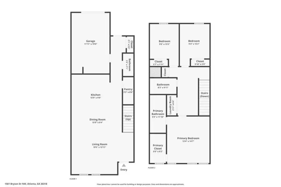 2D floor plan layout of this home in Park Vue, Atlanta, GA (Image 3).