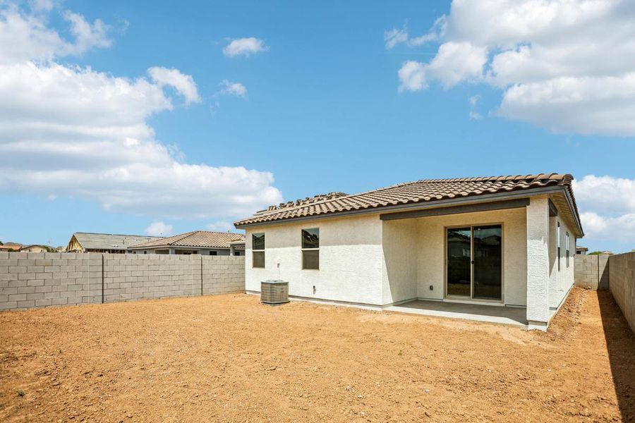 Exterior details and patio area of a home in Bella Camino Traditions, San Tan Valley (Image 3). Exterior details and patio area of a home in Bella Camino Traditions, San Tan Valley (Image 3).