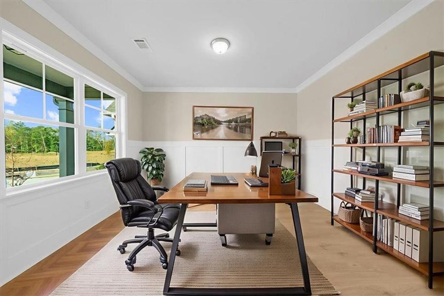 Furnished interior view inside a new home in , Flowery Branch (Image 31).