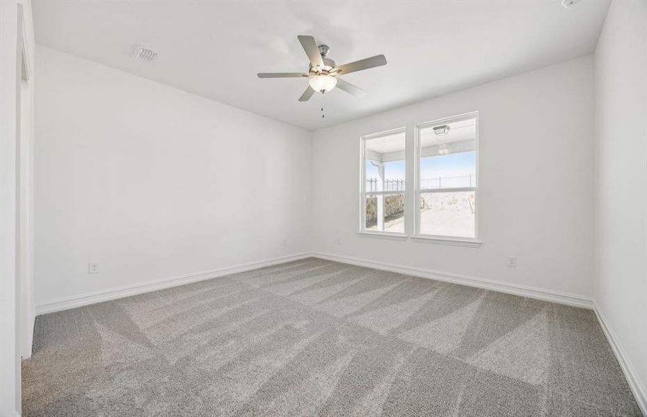 Large windows in owner's suite.