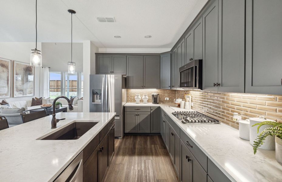 Abundant cabinet space in kitchen