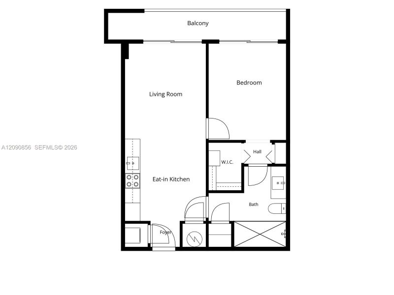2D floor plan layout of this home in NoMad Residences, Miami, FL (Image 3).