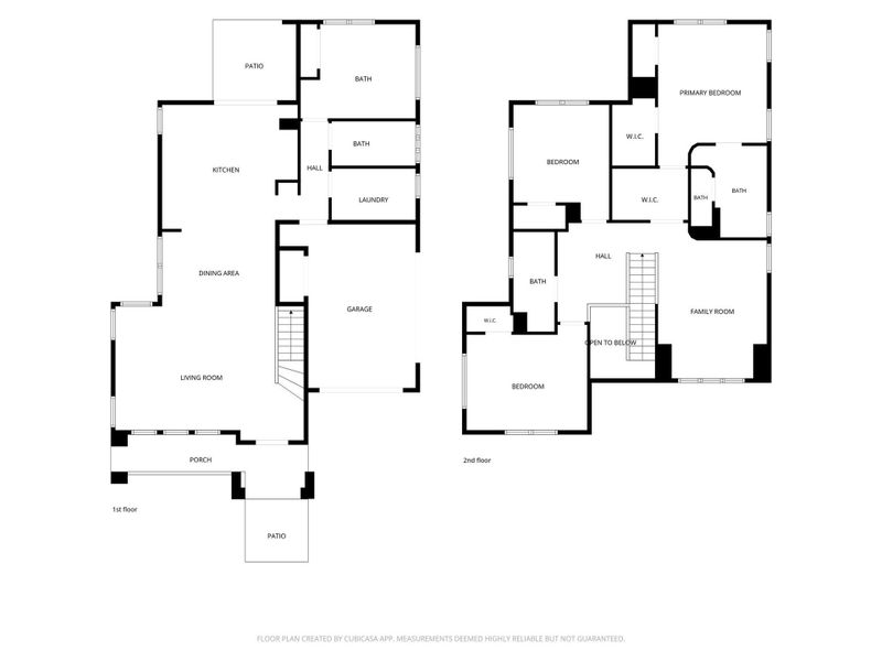Comprehensive floor plan mapping out the living spaces, primary bedroom, and family room across two levels. Comprehensive floor plan mapping out the living spaces, primary bedroom, and family room across two levels.
