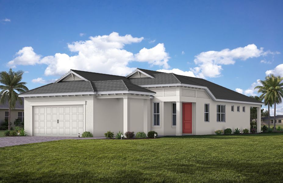 Representative exterior photo of a completed home built from the Flagstone by Pulte Homes in SeaFlower, Bradenton, FL (Image 14). Representative exterior photo of a completed home built from the Flagstone by Pulte Homes in SeaFlower, Bradenton, FL (Image 14).