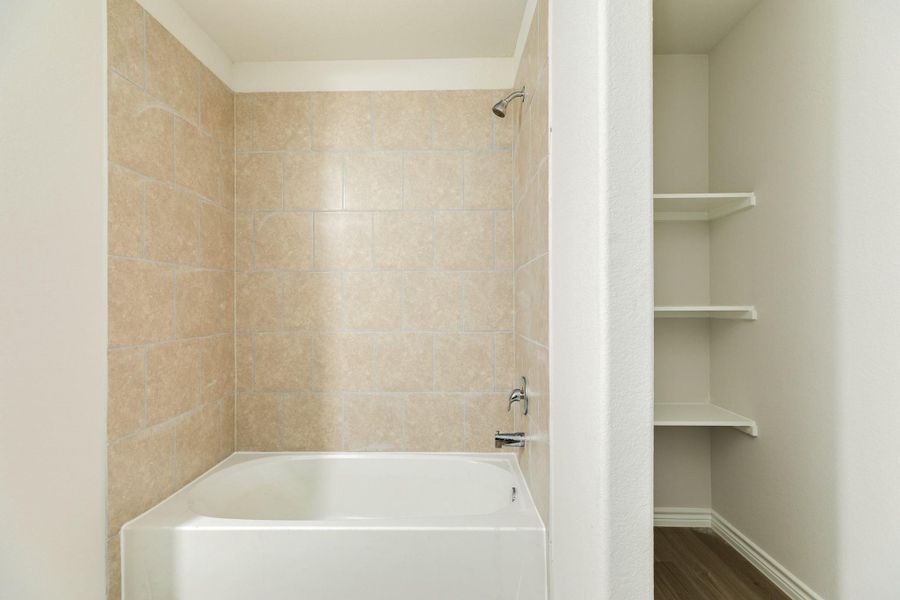 Primary bathroom with storage Primary bathroom with storage