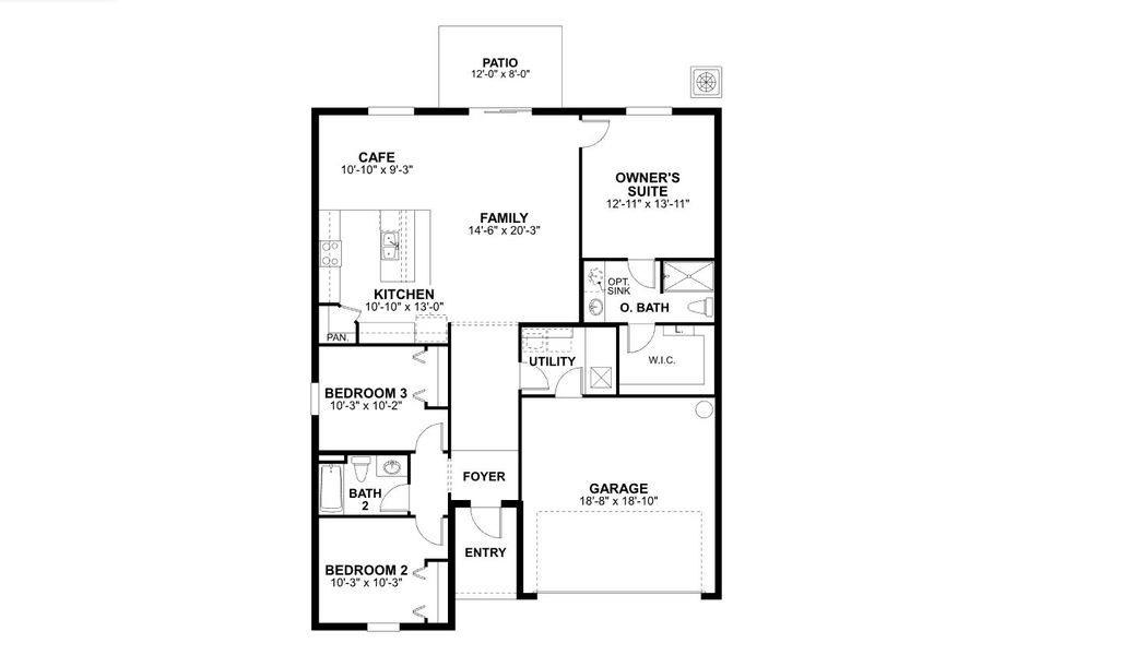 2D floor plan layout for the Ventura by M/I Homes in Fox Branch, Lakeland, FL (Image 3). 2D floor plan layout for the Ventura by M/I Homes in Fox Branch, Lakeland, FL (Image 3).