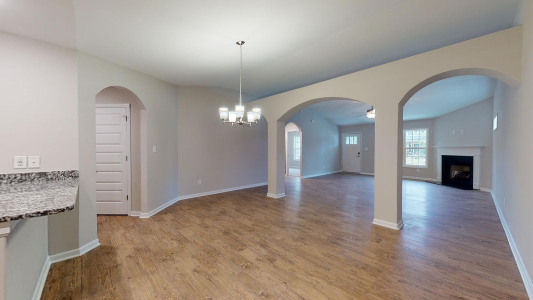Representative furnished interior of a home built from the Kids 2 Car by JC Jackson Homes,LLC in Heritage Pointe, Newport (Image 9).