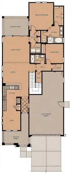 2D floor plan layout for the Alpine w/Loft by Fulton Homes in Meadows at Barney Farms, Queen Creek, AZ (Image 3).