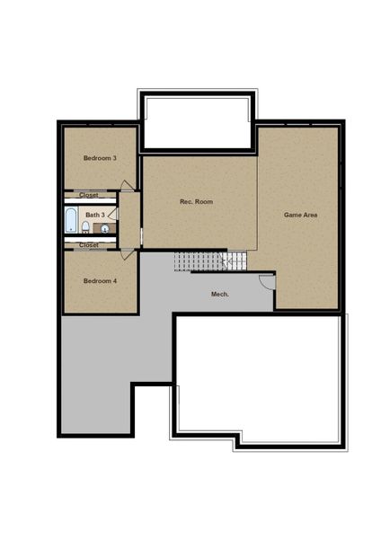 2D floor plan layout for the Denali by View Homes in Jackson Creek North, Monument, CO (Image 4).