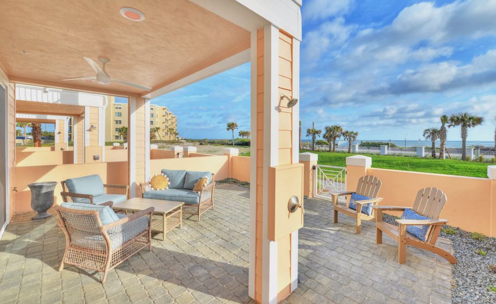 Exterior details and patio area of a home in Verona Oceanside, Ormond Beach (Image 3).