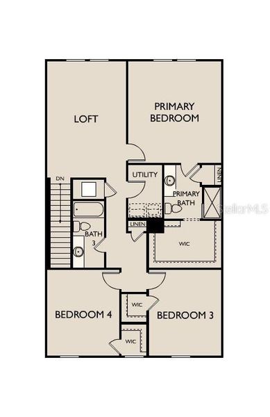 2D floor plan layout of this home in Pelham Square, Deland, FL (Image 3).