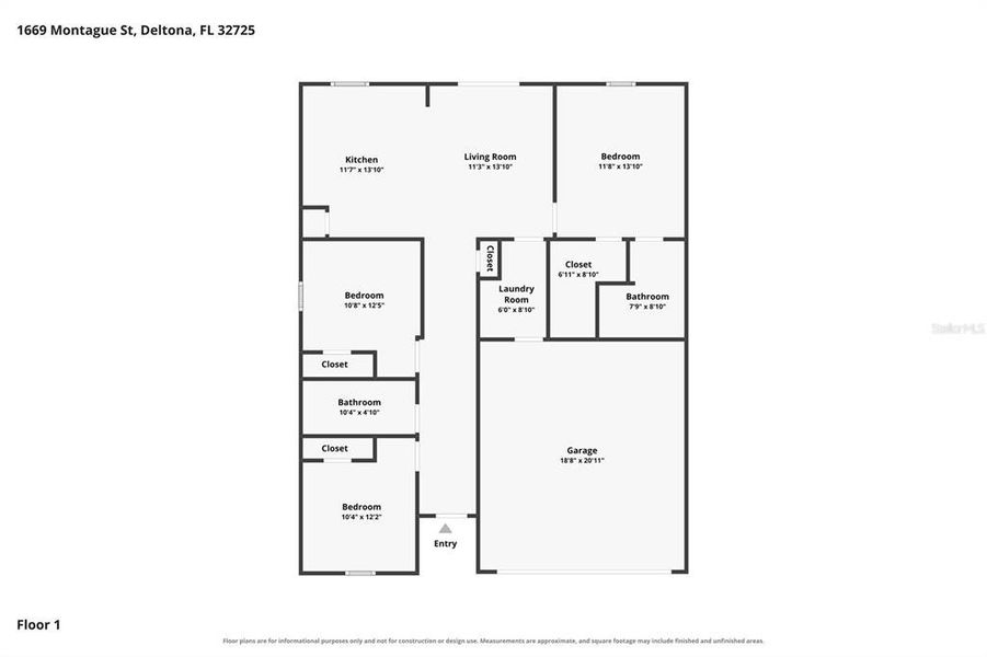 2D floor plan layout of this home in , Deltona, FL (Image 4). 2D floor plan layout of this home in , Deltona, FL (Image 4).