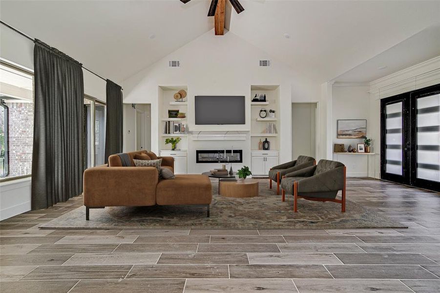 virtually staged living area