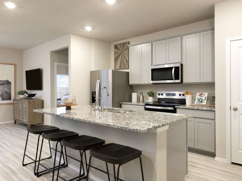 Furnished interior view inside a new home in Turner's Village, Buda (Image 3).