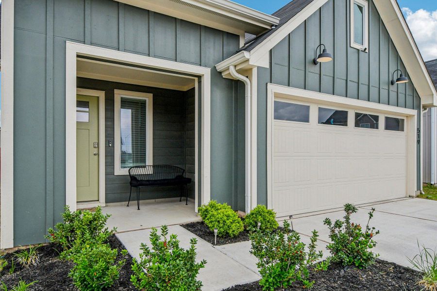 Garage with driveway