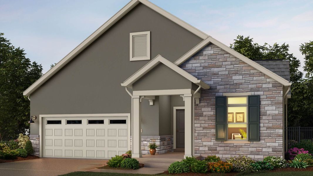 Representative exterior photo of a completed home built from the Portico by Epcon Communities in The Courtyards at Lupton Village, Fort Lupton, CO (Image 22). Representative exterior photo of a completed home built from the Portico by Epcon Communities in The Courtyards at Lupton Village, Fort Lupton, CO (Image 22).