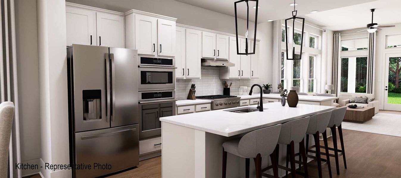 Representative furnished interior of a home built from the The Denton by David Weekley Homes in South Brook, Leander (Image 3). Representative furnished interior of a home built from the The Denton by David Weekley Homes in South Brook, Leander (Image 3).