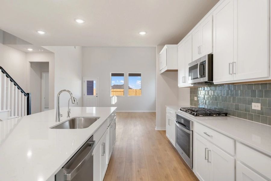 Furnished interior view inside a new home in Lariat, Liberty Hill (Image 14). Furnished interior view inside a new home in Lariat, Liberty Hill (Image 14).