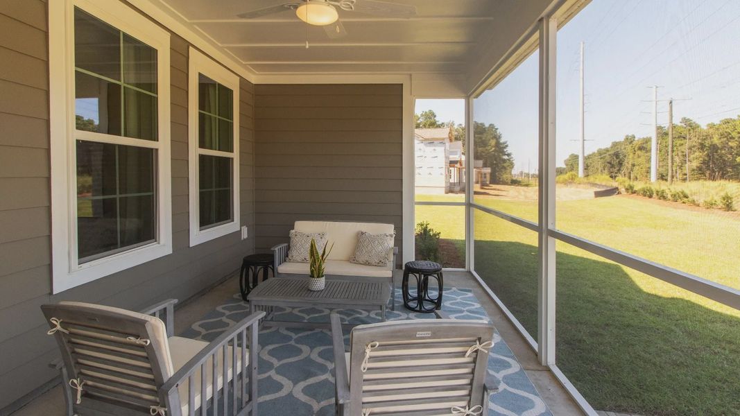 Rear Screened Porch of The Kendrick Design by DRB Homes