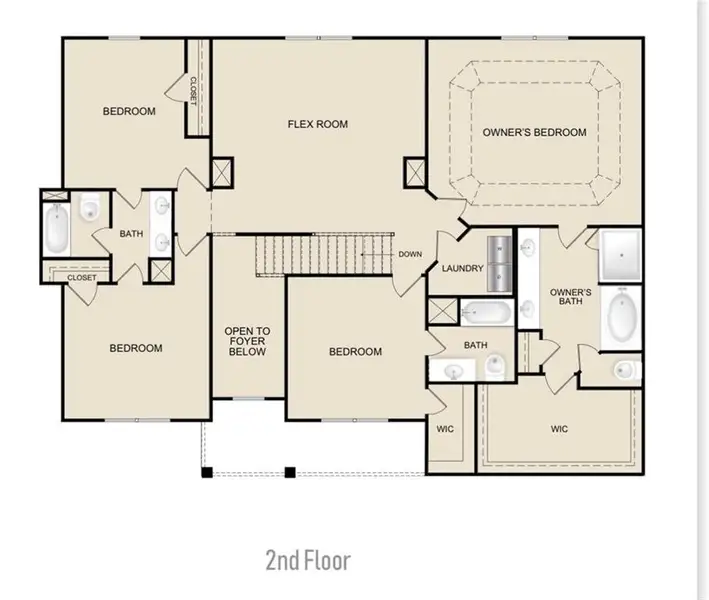 2D floor plan layout of this home in , Hoschton, GA (Image 3).