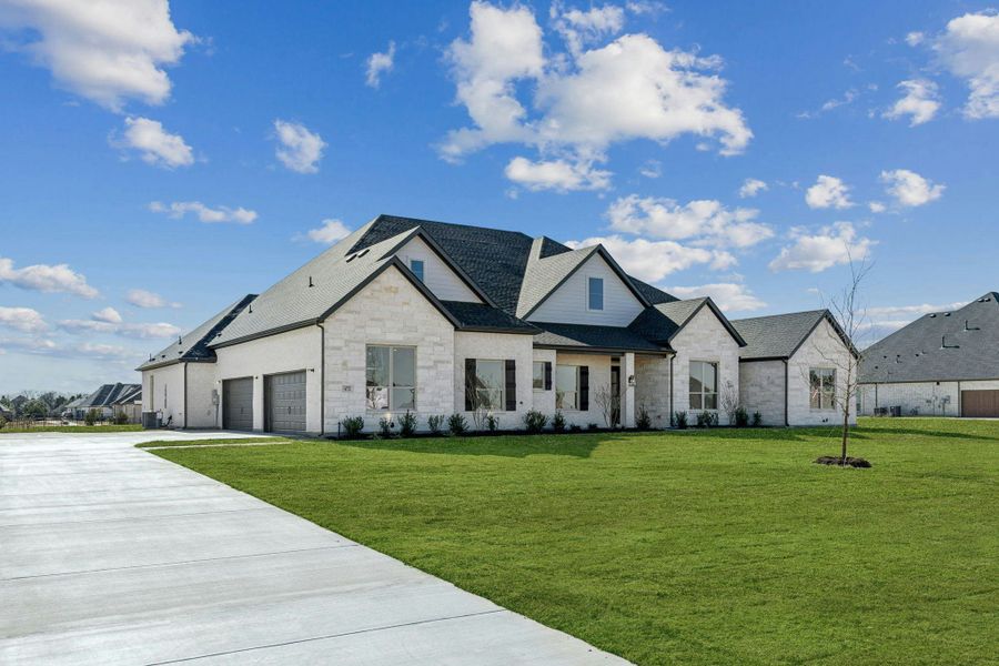 Representative exterior photo of a completed home built from the Franklin by Kindred Homes in Las Brisas at Stoney Creek, Sunnyvale, TX (Image 24).