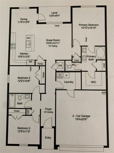 2D floor plan layout of this home in Citrus Springs Subdivision, Dunnellon, FL (Image 4). 2D floor plan layout of this home in Citrus Springs Subdivision, Dunnellon, FL (Image 4).