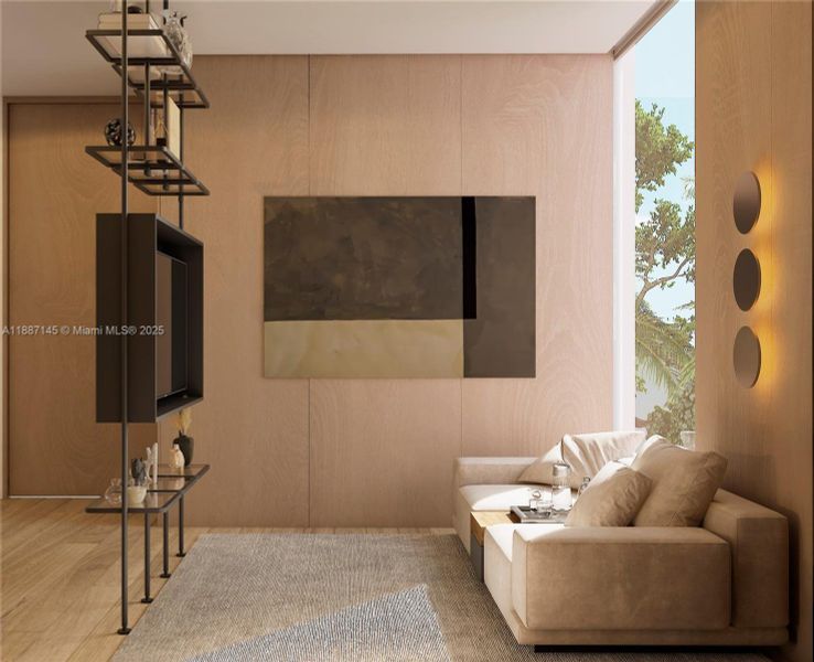 Furnished interior view inside a new home in , Miami (Image 15). Furnished interior view inside a new home in , Miami (Image 15).