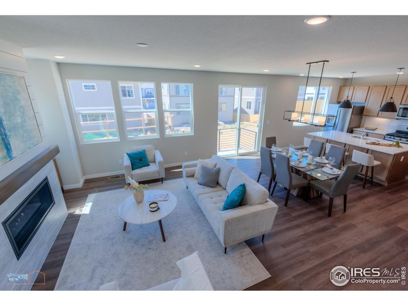 Great room, dining area, kitchen