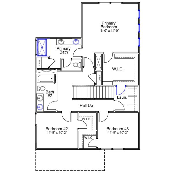 2D floor plan layout of this home in Renaissance at White Oak, Garner, NC (Image 3).