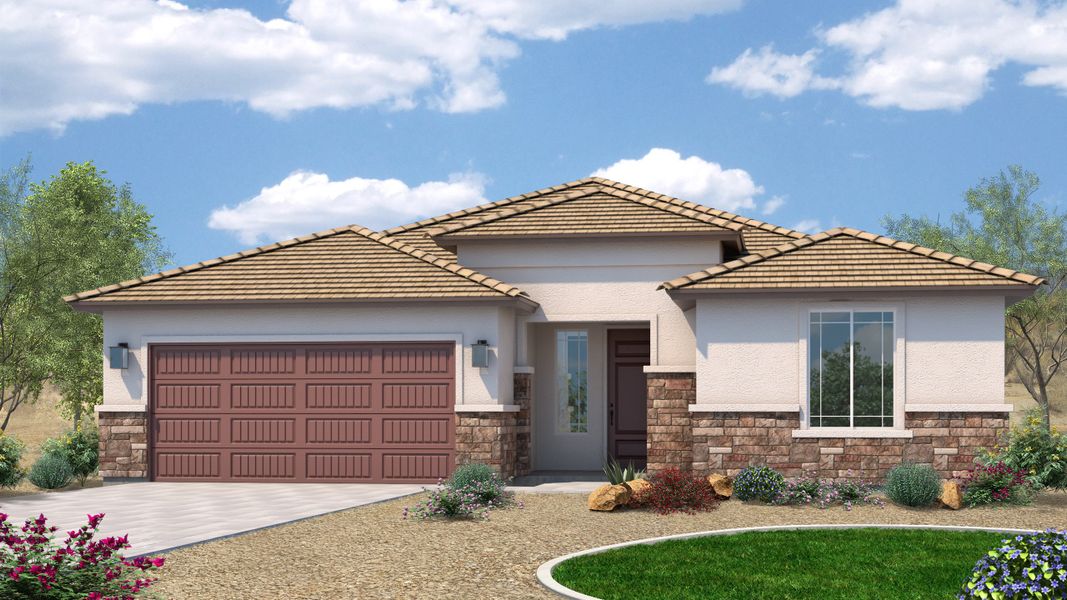 Representative exterior photo of a completed home built from the Plan 4413 by Scott Communities in The Views at Rancho Cabrillo, Peoria, AZ (Image 1).