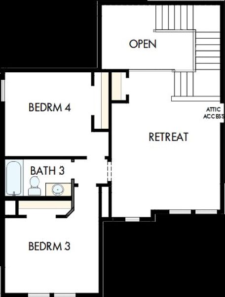 2D floor plan layout of this home in Windsong - Legacy Series, Boerne, TX (Image 3).